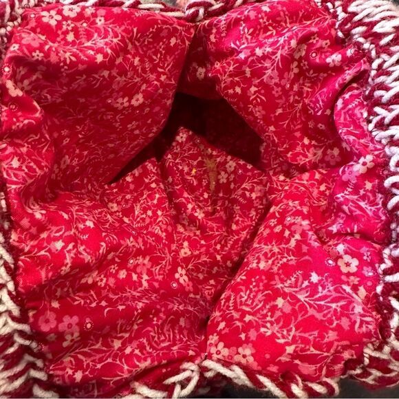 Vintage hand crocheted knit purse/handbag w/round bamboo handles - Picture 10 of 14